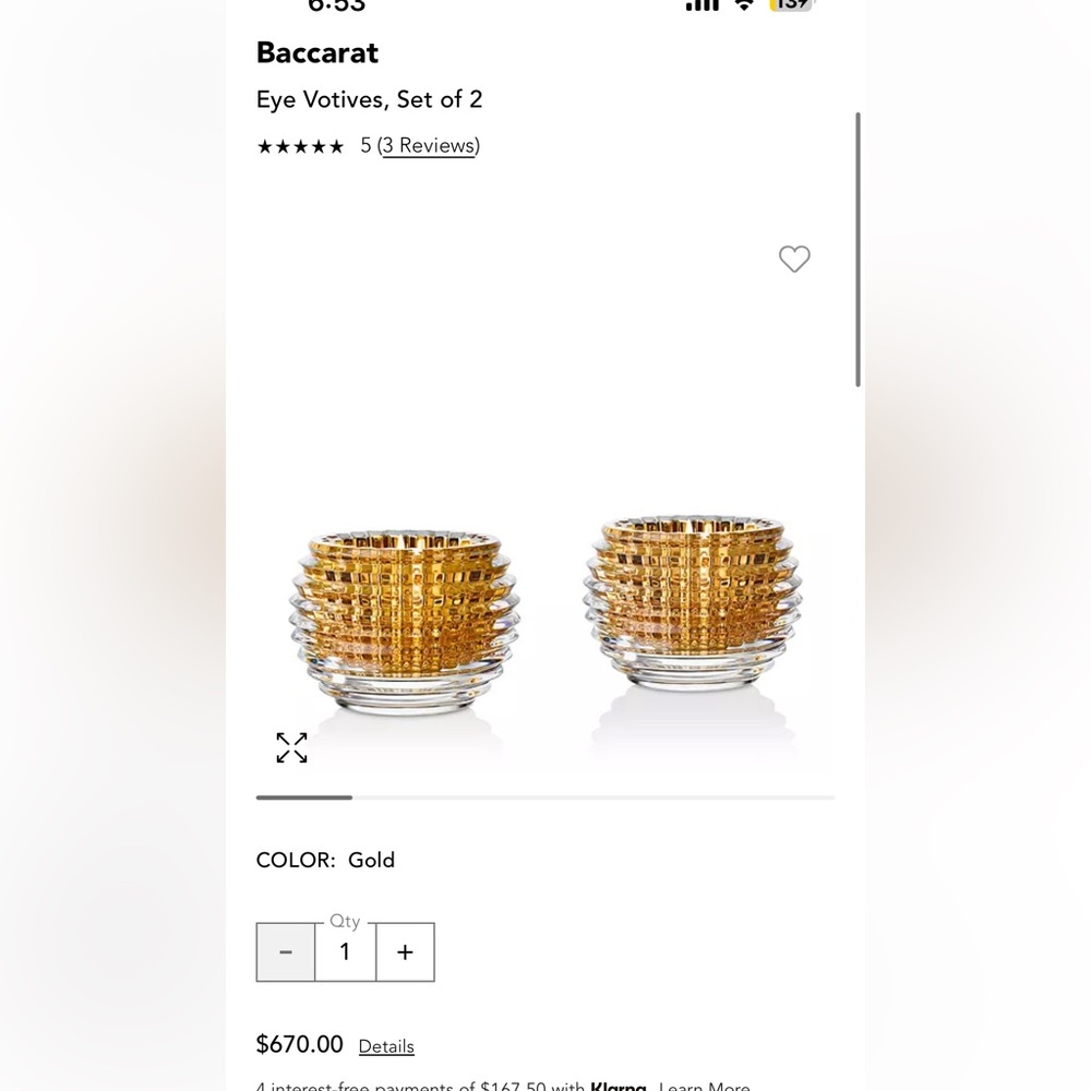 Baccarat eye votives